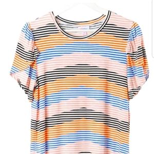Lularoe Olive Top Multicolored Stripe (Medium)